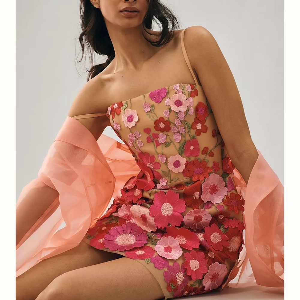 Helsi Structured 3D Floral-Embellished Dress